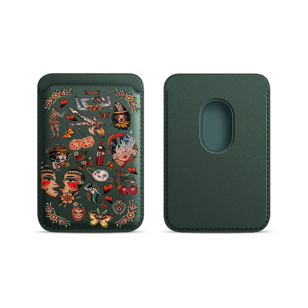 Retro Cowgirl INS Leder-Kartenetui Handyhülle Kartenhalter Geeignet für alle iPhone-Hüllen Magsafe Magnetische Karten-Handy-Rückentasche – Detail 17
