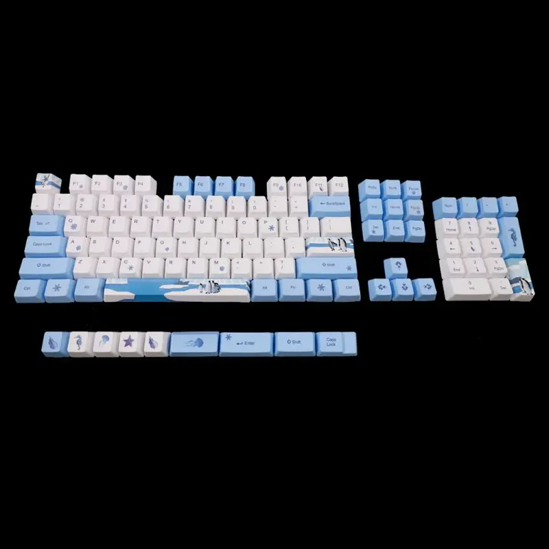 

113 Keys Antarctic Penguin OEM PBT Keycaps Mechanical Keyboard Keycaps PBT Dye-Sublimation Keycap Thermal Sublimation