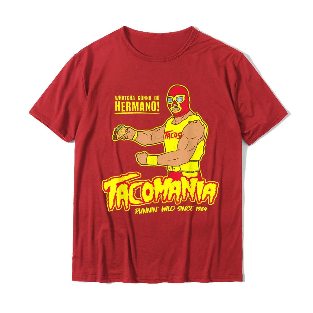 Tacoma Fun Taco Wrestling Luchador Printed T-shirt Unisex Kawaii Top Cotton Short Sleeved Loose Fitting Clothing image 3