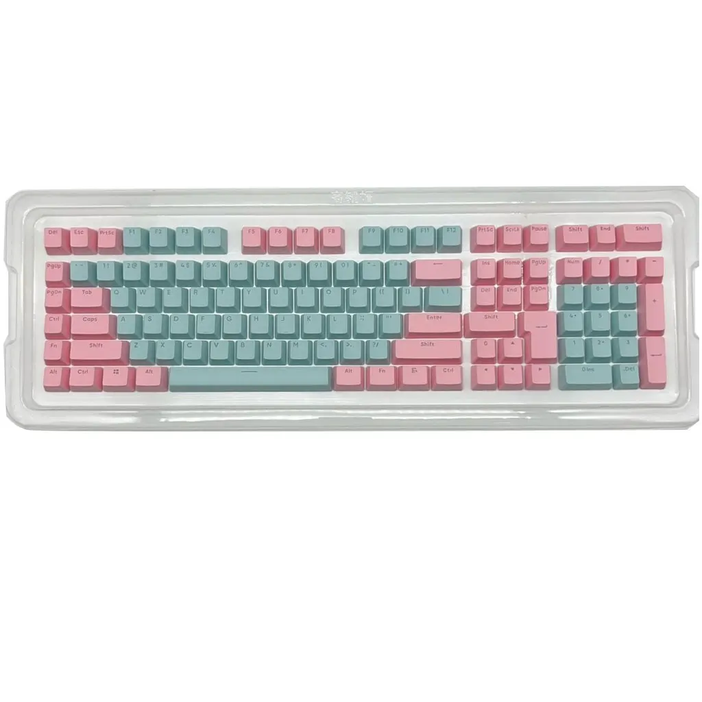 117 teclas rosa-ciano keycaps oem altura pbt diy gamer personalização para 61 87 98 104 108 teclas teclado mecânico