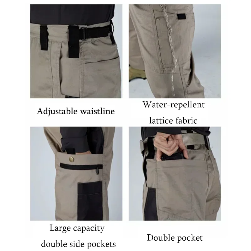 Pantalones Cargo con múltiples bolsillos para hombre, ropa de trabajo táctica informal, prendas de vestir rectas, resistentes al desgaste, Otoño e Invierno