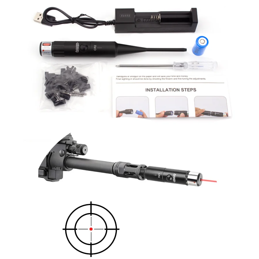 Laser Boresighter for Rifle .177 to.78 12GA Caliber Scope Laser Pointer Collimator Bore Sighter