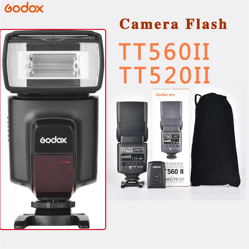 

Godox Camera Flash TT560II/TT520II with Build-in 433MHz Wireless Triggering for Canon Nikon Pentax Olympus DSLR Cameras