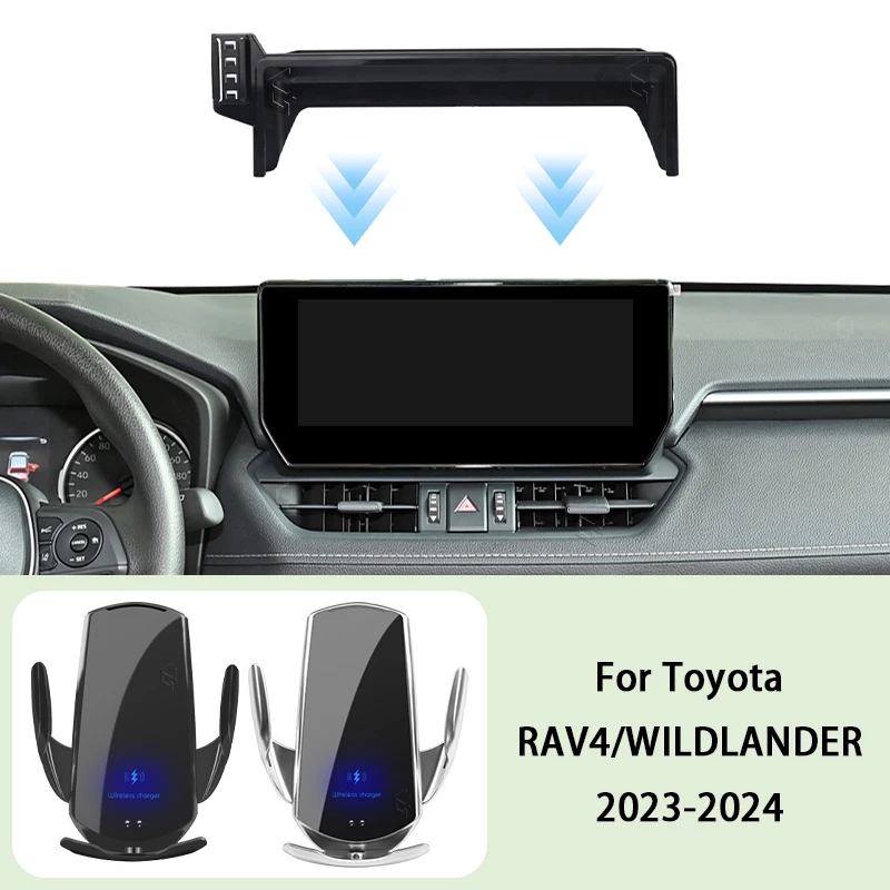 Car Phone Holder Screen Panel Fixed Base For Toyota RAV4 Wildlander 2023-2024 Car Phone Wireless Charging Mount Accessories