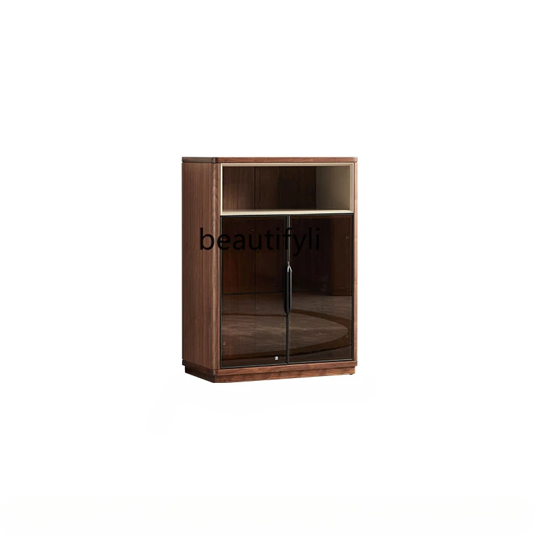 

North America Black Walnut Solid Wood Low Cabinet Modern Minimalist Storage Cabinet