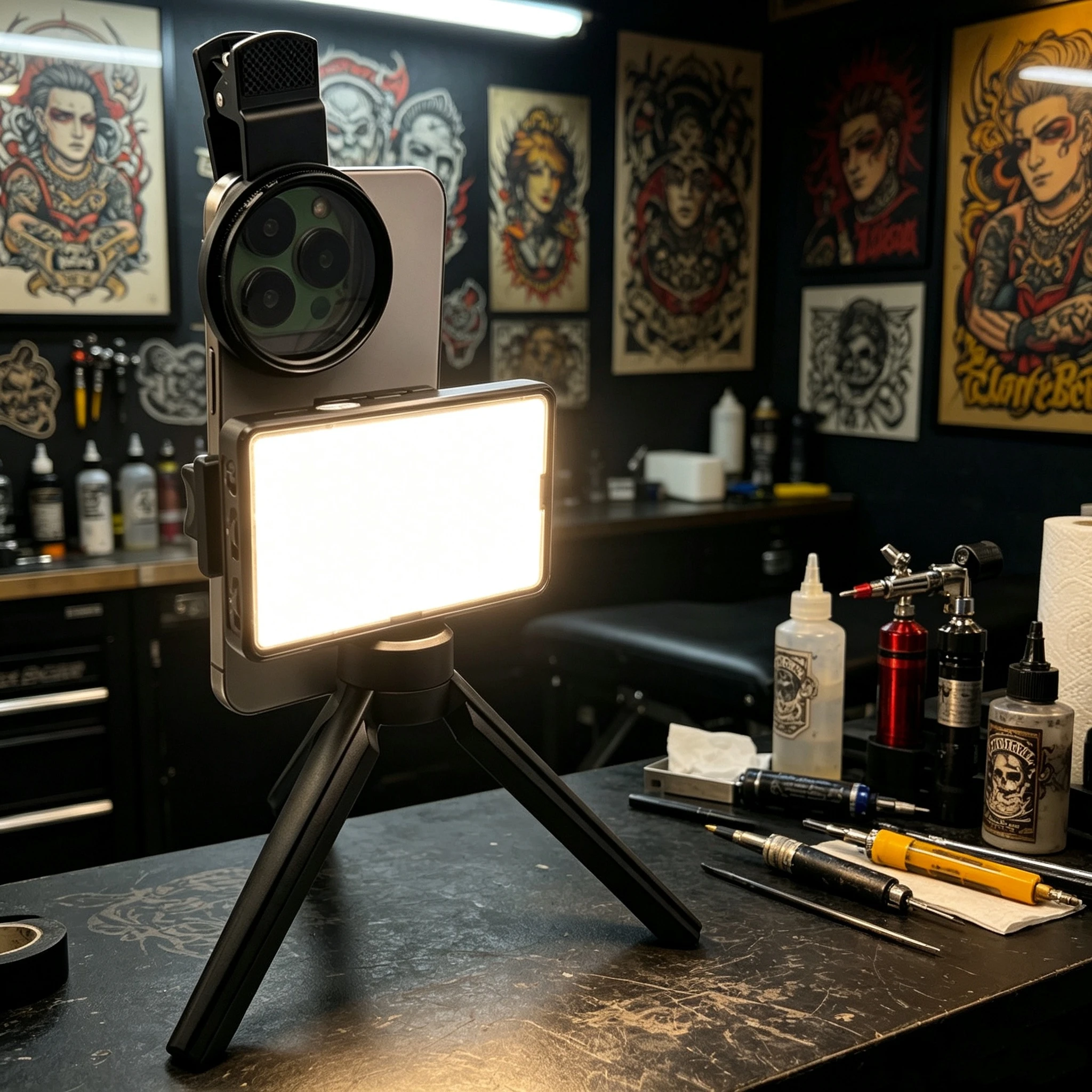 

Remove Glare Tattoo Fill Light with 120 LED Beads 52mm Cpl Cellphone Lens Circular Polarizing Filter Tattoo Photography Light