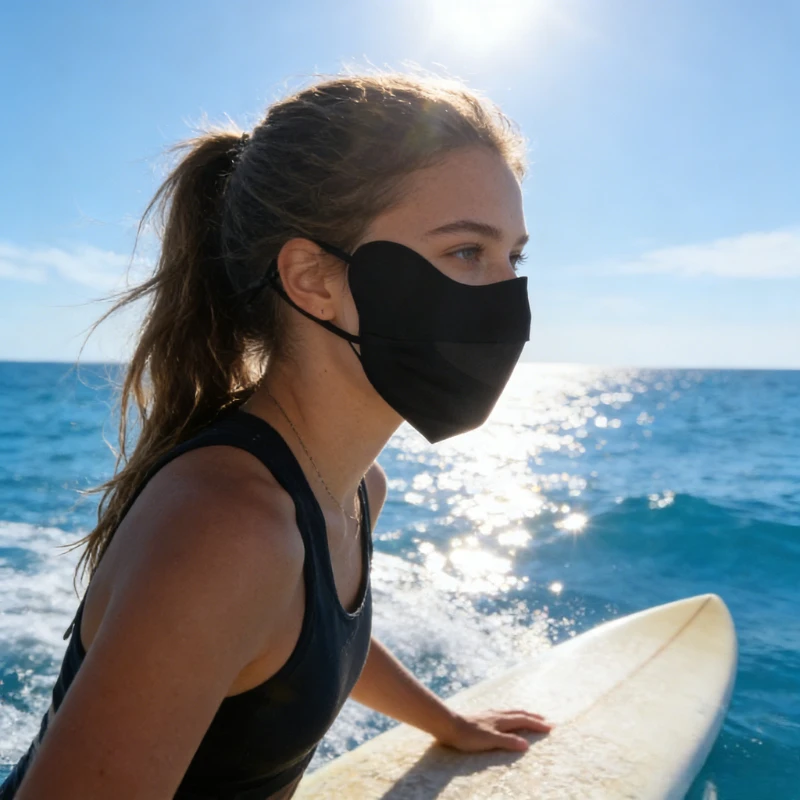 

Women's Summer Sunscreen Facial Mask Gini Ice Silk UV Resistant Breathable Facial Mask Ice Feeling for Outdoor Cycling