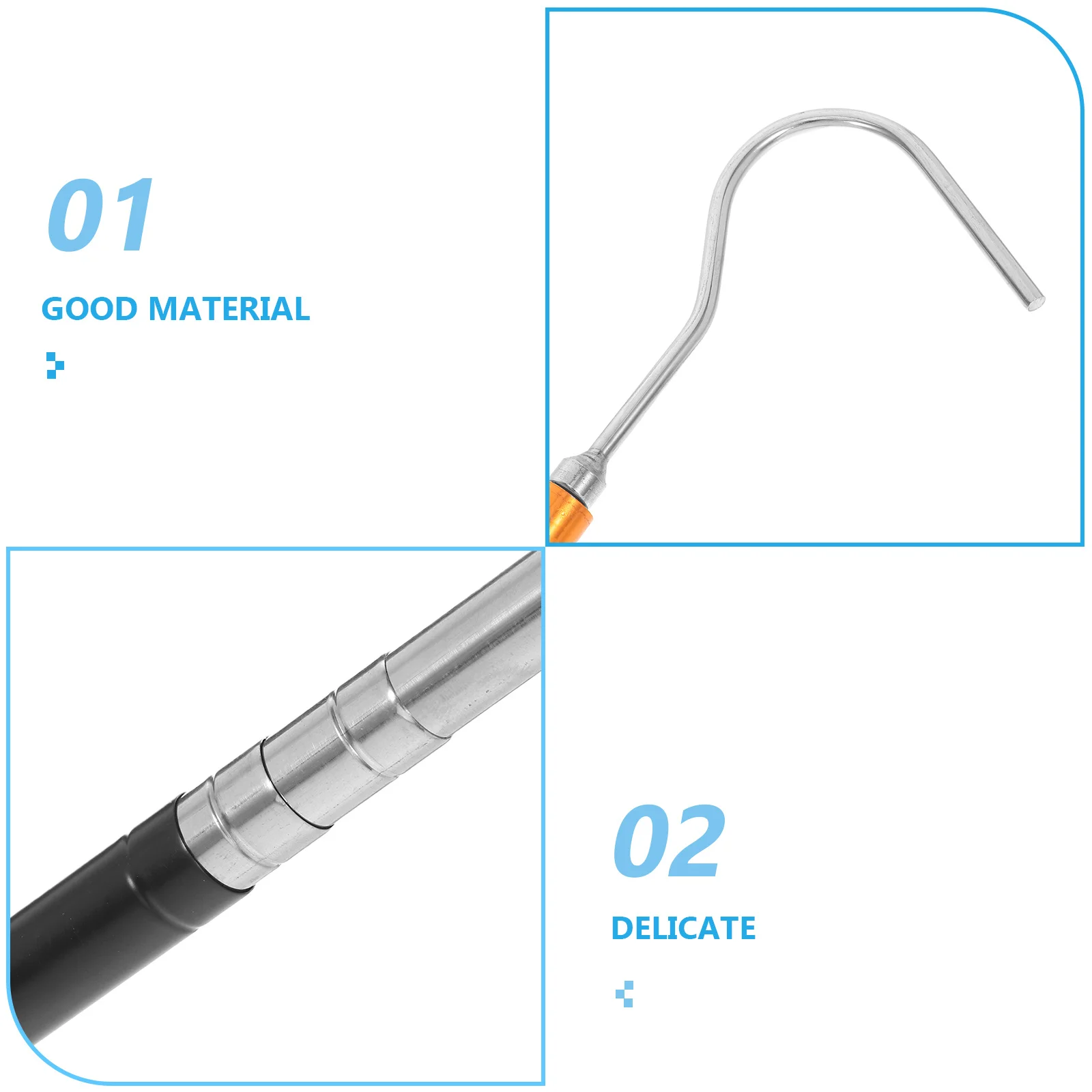 Attic Pull Down Hook Telescoping Rod Stainless Steel Extendable Tool for Rv Awning Loft Ladder Access Attic Door Pull