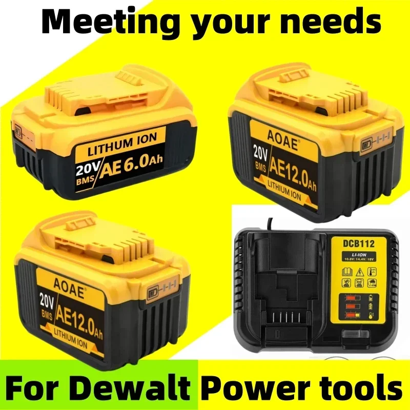 Batterie pour outil électrique Dewalt, 12000mAh, 20V, DCB206, DCB206, DCB205, DCB200, DCB184, DCB182, DCB180, DCB33, DCB182, Nouveau produit