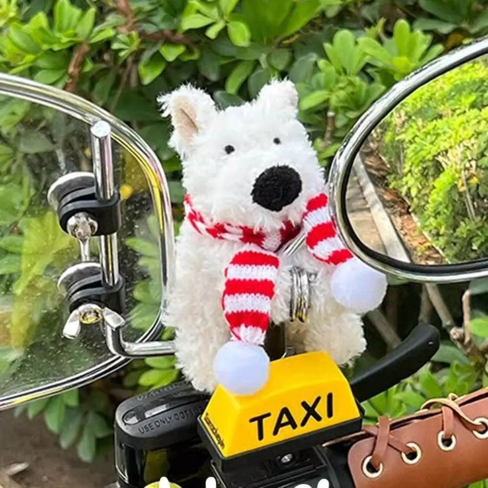 Magnetic Western Highland Dog Plush Pendant Detachable Cute Motorcycle Decoration Accessories Lovely Creative