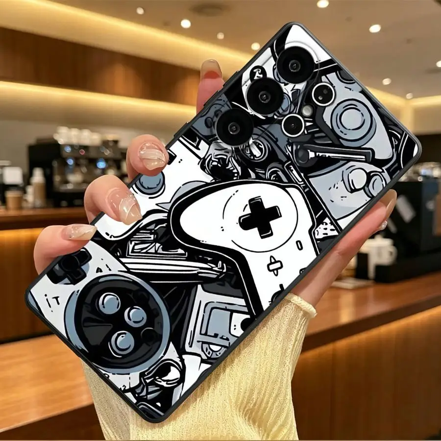 Case for Samsung Galaxy S26 Ultra S25+ S25 Plus Note 20 8 9 10 S23 S21 FE S10 S9 S24 S24+ S26+ S20 Phone Cover Black Gamepad