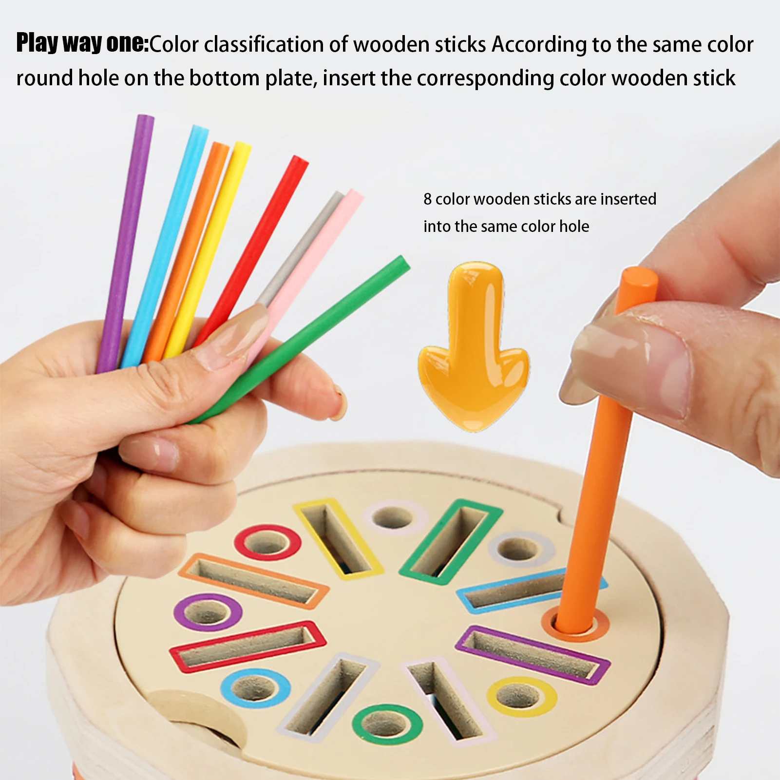 Giocattoli per lo smistamento dei colori per bambini Giocattoli educativi per l'apprendimento sensoriale in legno con motore fine per ragazzi e ragazze Viaggi a casa