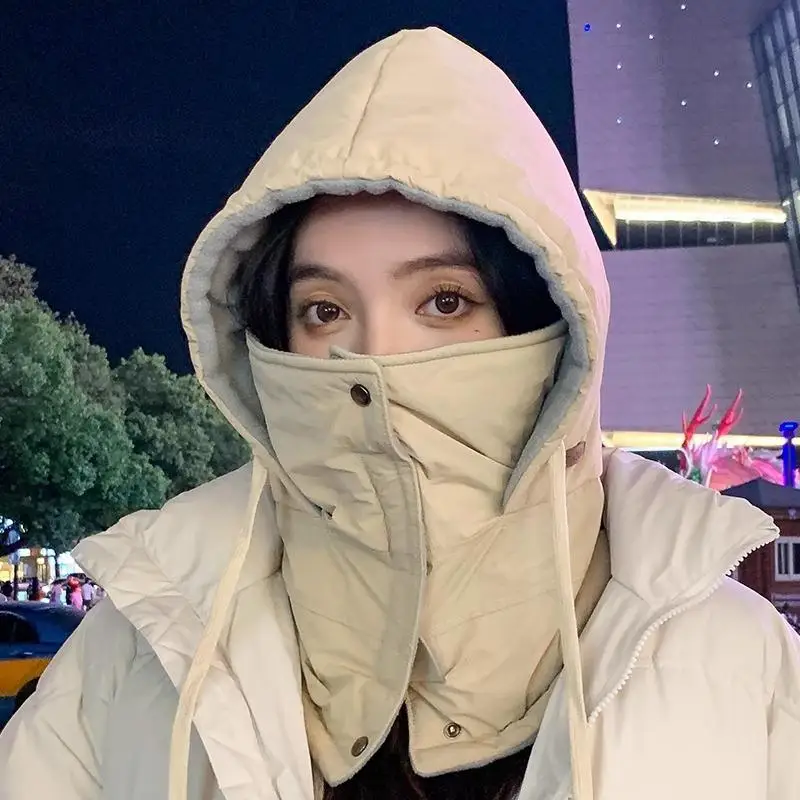 Unisex Winter Radfahren Hut Einfarbig Maske Ski Winddichte Kappe Warm Halten Hals Wärmer Maske Hut Schal Set