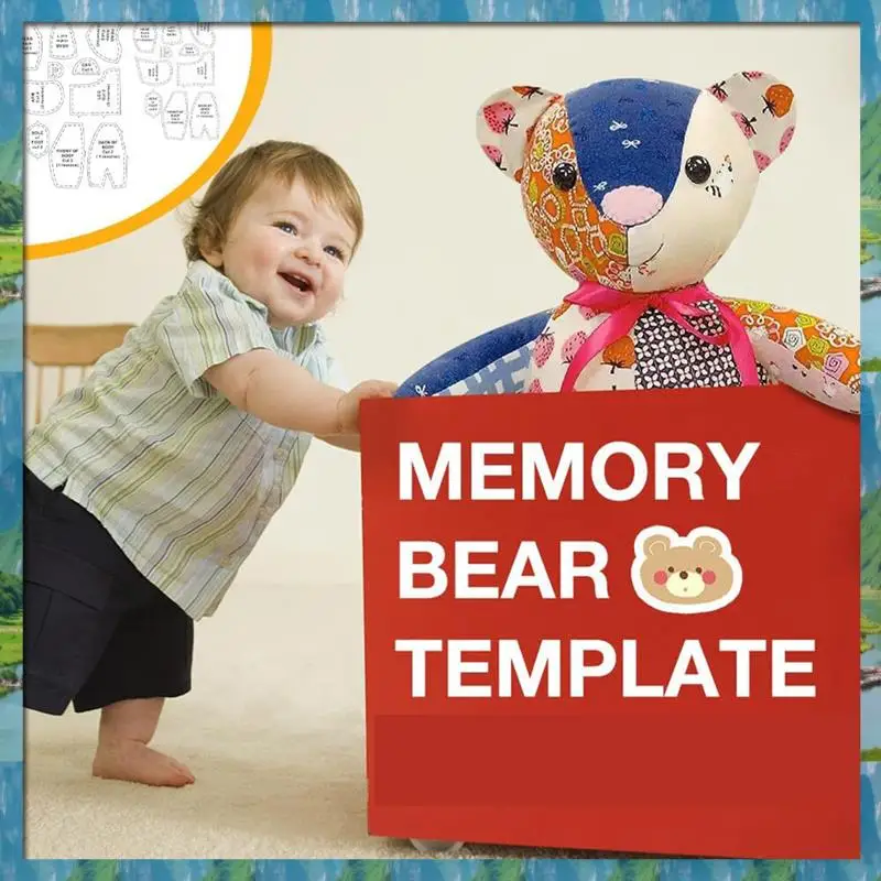 نمط الخياطة الدب الذاكرة 10 & 15 بوصة قالب الدب الذاكرة حاكم مجموعة نمط قالب الدب الذاكرة ، الذاكرة الاكريليك DIY 1 مجموعة سريعة- #5