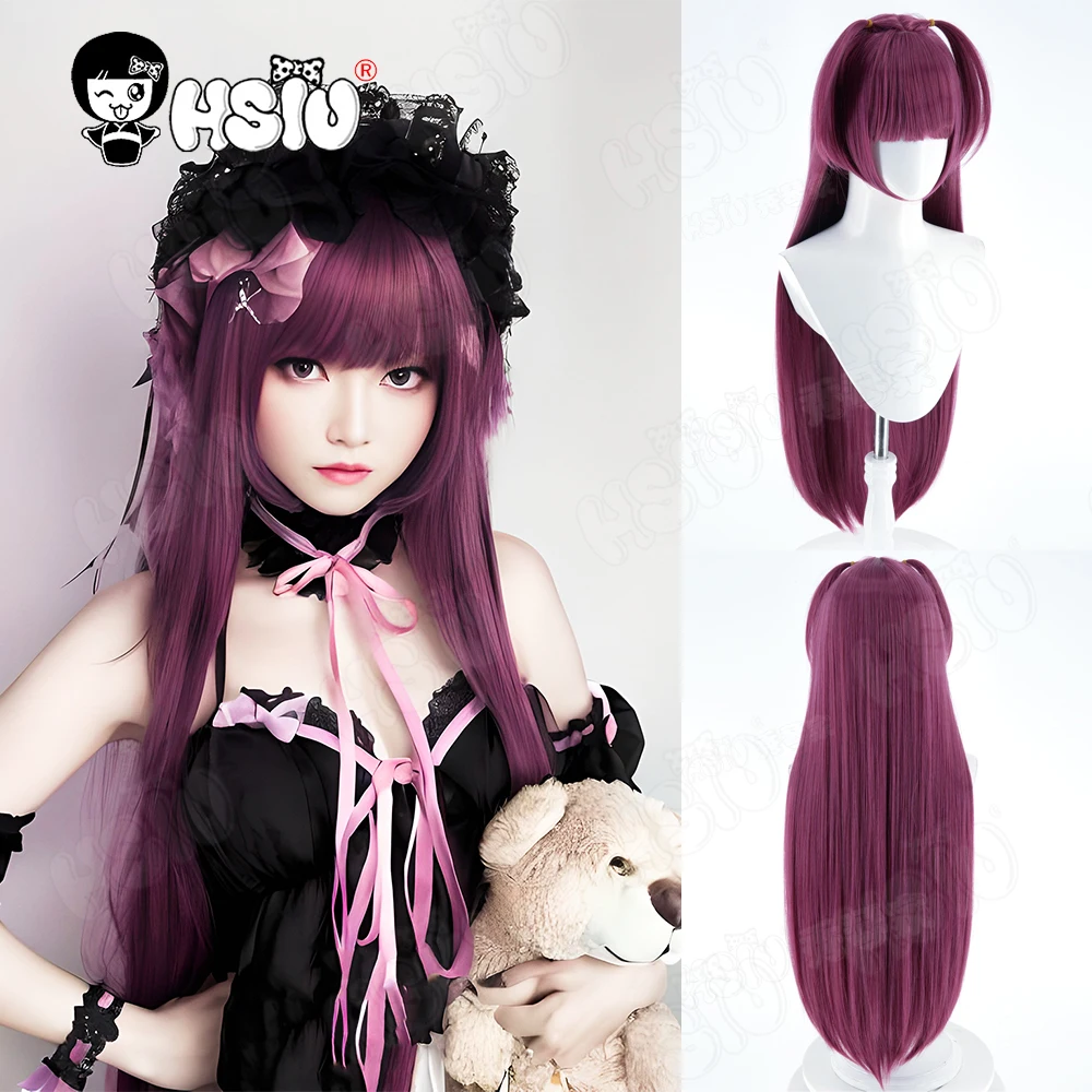 

‌Chloe Cosplay Wig Fiber synthetic wig「HSIU」90CM Mixed purple long Wig+Wig cap Game rubisama galgame cosplay Wig
