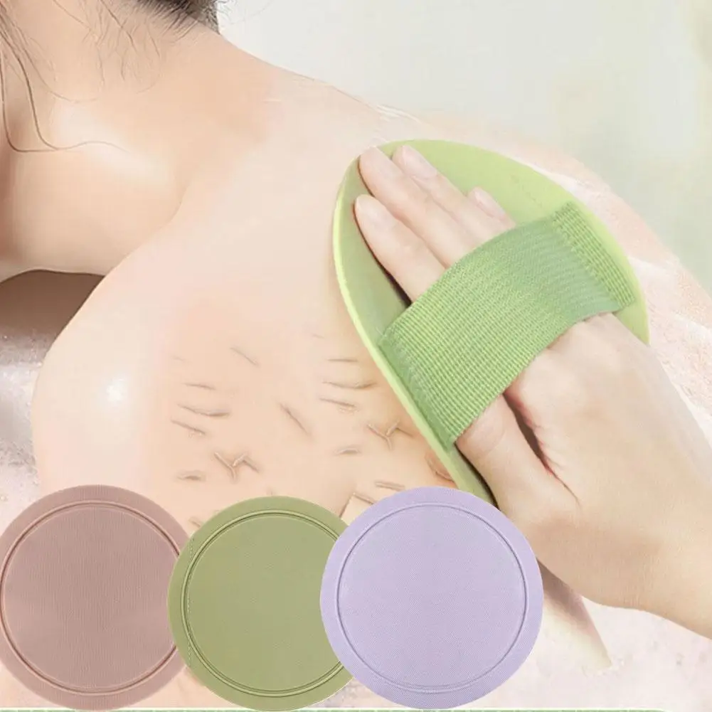 

1pcs Exfoliating Silicone Brush Cleanser No Slip Handle Body Scrubber Clean Tools Bath Black Brush Massage Skin
