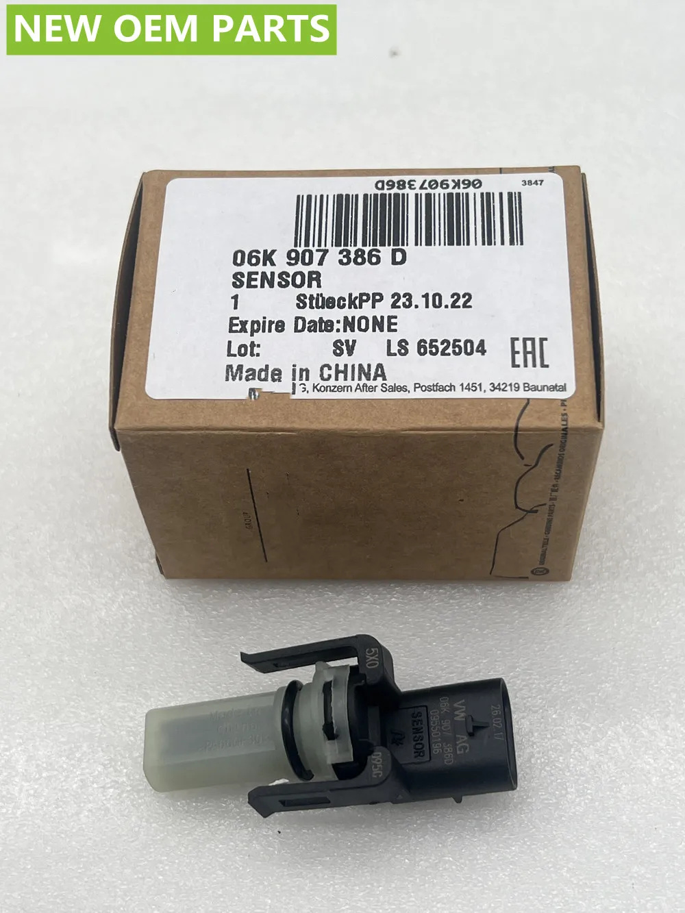 OEM genuíno para 2013-2020 Volkswagen Sensor de temperatura de carga de ar GTI Jetta GLI NOVO 06K 907386 D