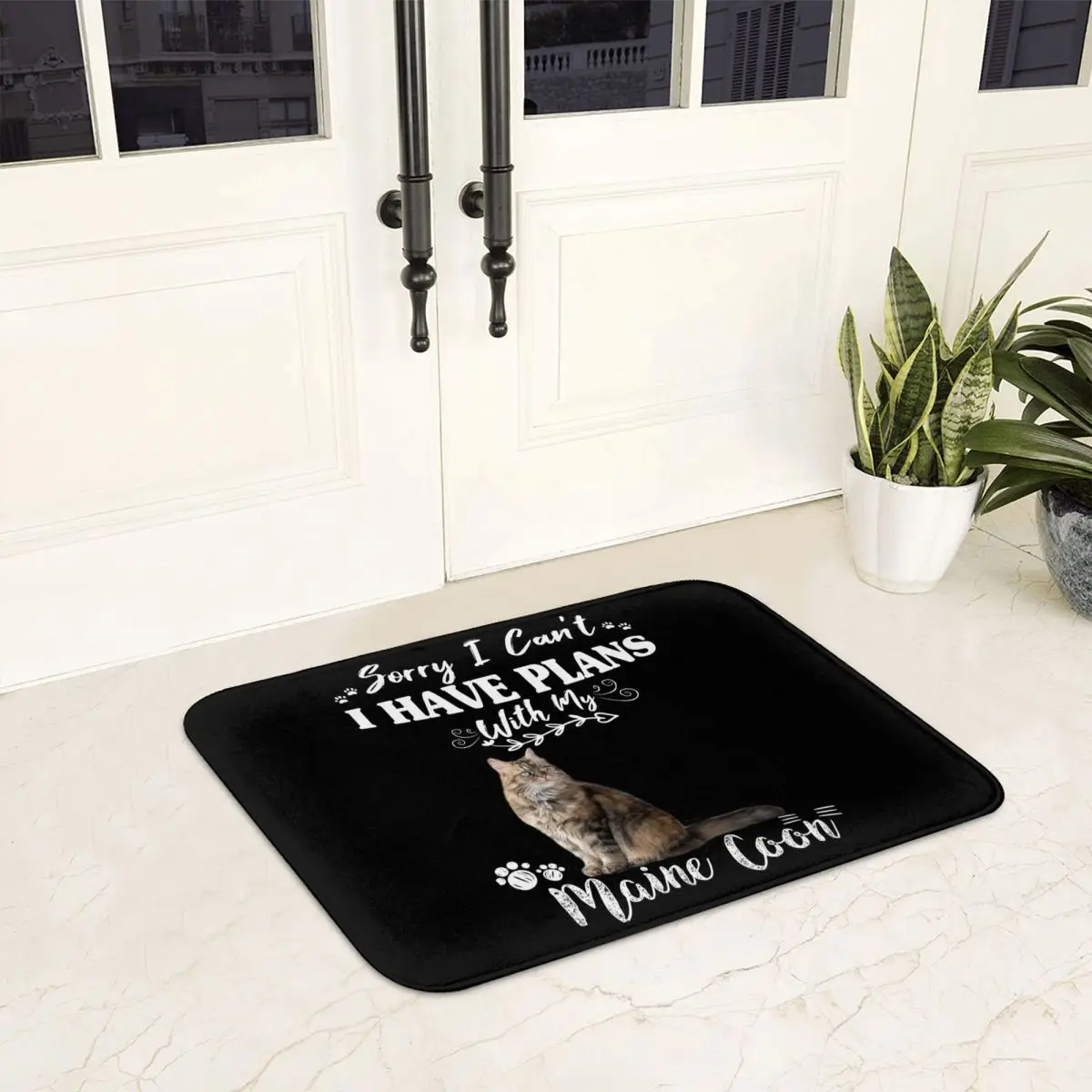 Cute Maine Coon Kitten Norwegian Forest Cat Doormat Anti-skid Bath Mats Home Entrance Rugs Kitchen Living Room Carpet Footpad