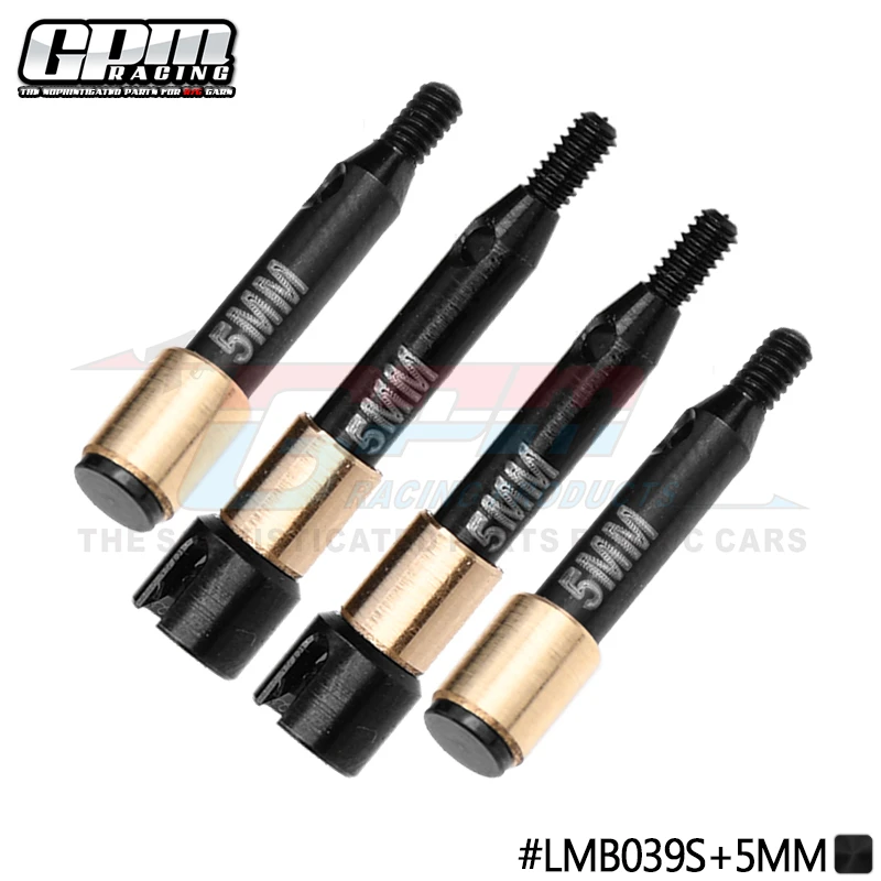 GPM 4140 Carbon Steel Front & Rear Drive Shafts +5mm /+3MM Wide For LOSI 1/24 Micro-B 2WD Buggy RTR-LOS00007 GVM RC