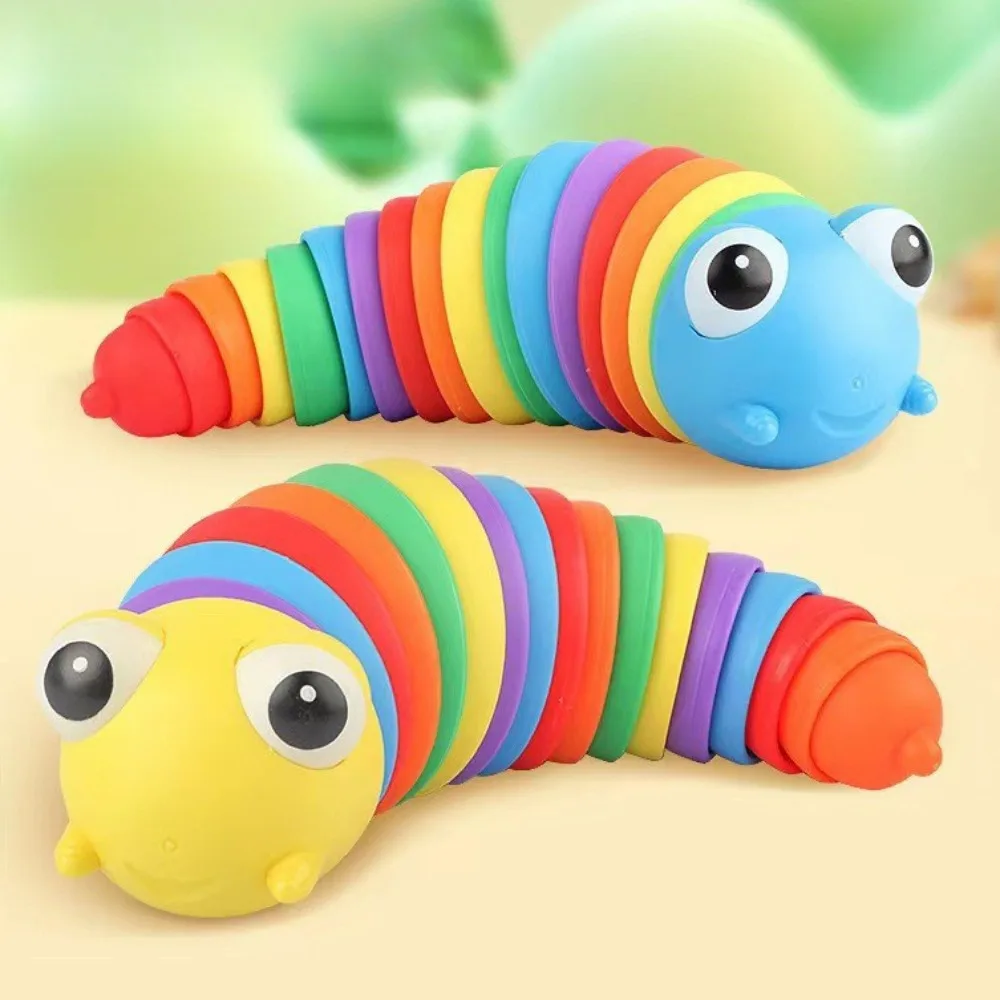 Fidget Slug Toy für Kinder 3D Bunte sensorische Slug lindert Spaß Dekompressionsspielzeug Kreative Twist Caterpillar Fidget Toys