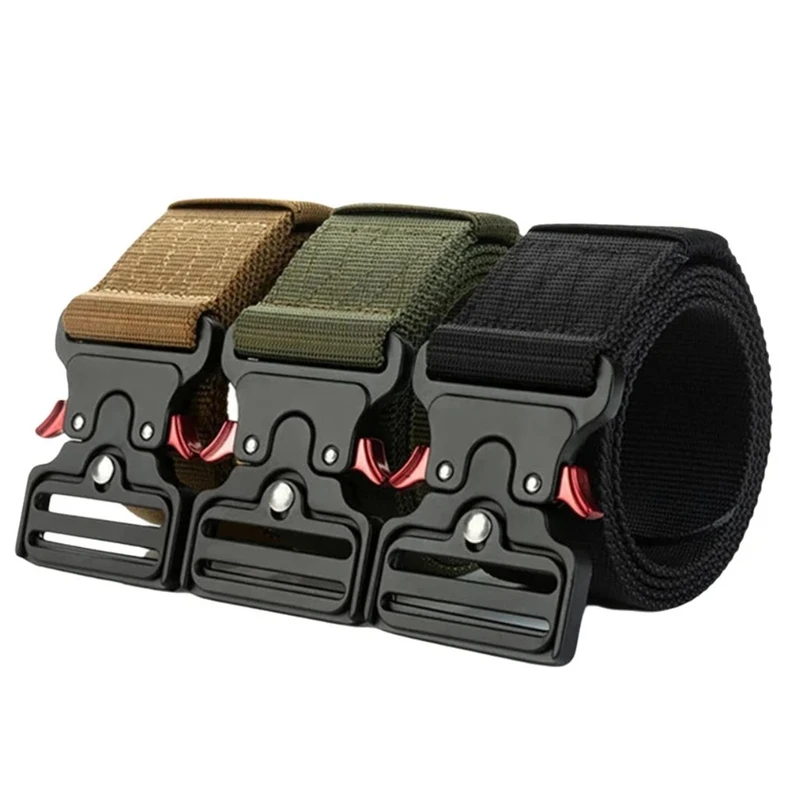 50mm Wide Men's Tactical Belt Riggers Heavy-Duty Quick-Release Fashion Jeans Belt for Men Designer Cinturones De Moda