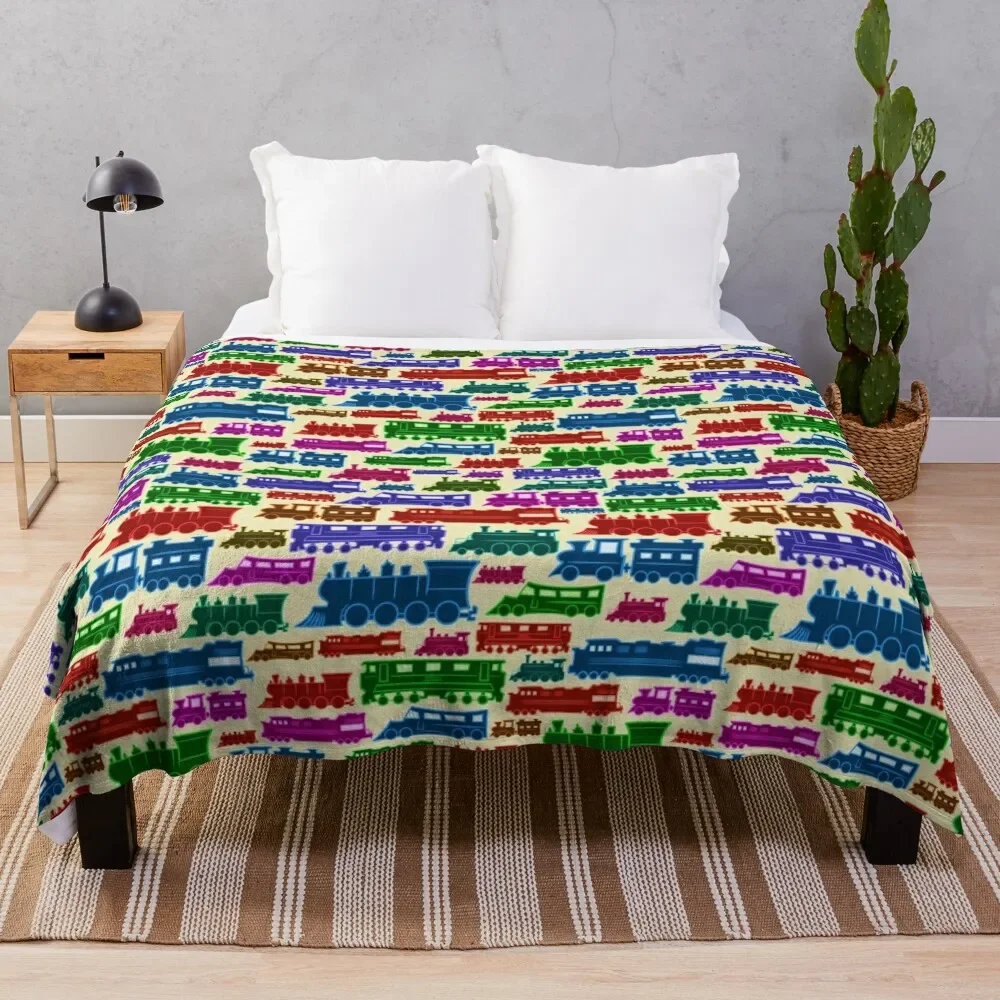 

Here Comes the Train (yellow) Throw Blanket No Pilling Soft Warm Blanket for Bed