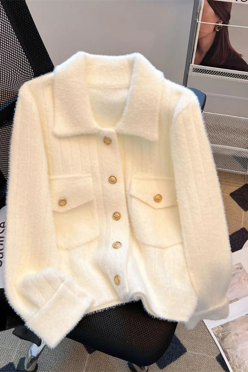 ขนแกะแอปริคอทของผู้หญิงประกบ ​ ​ แจ็คเก็ตผ้าฝ้ายปกแฟชั่นStreetwearเกาหลีสไตล์วิทยาลัยฤดูหนาวใหม่Warm Bread Jacket