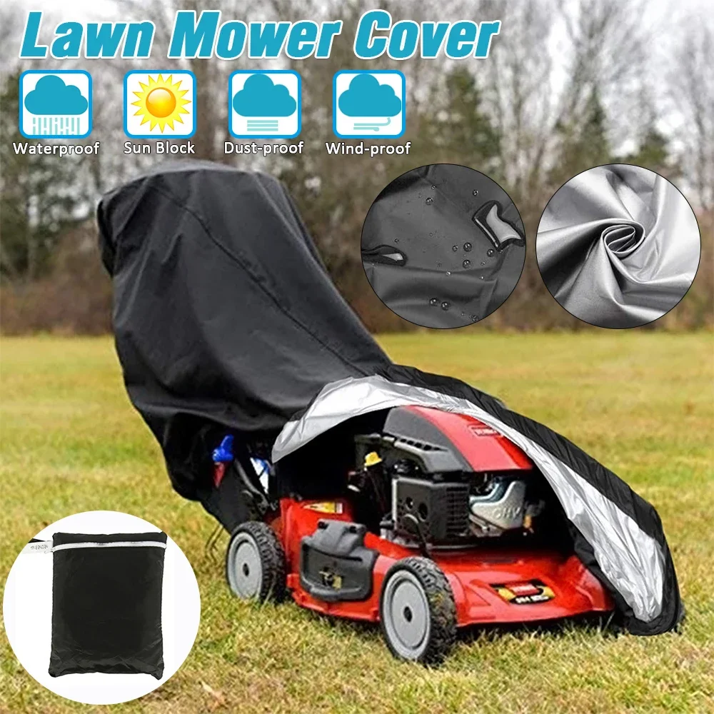 Waterproof Oxford Lawn Mower Cover, proteção UV, trator Snowblower Shade, mobiliário de jardim ao ar livre, 210D