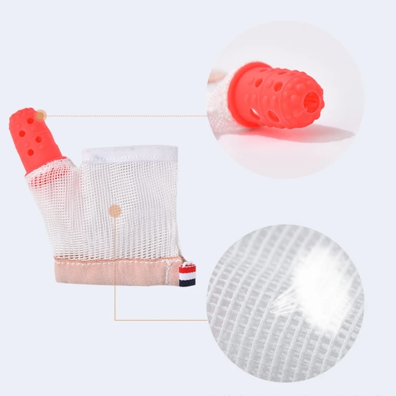 Baby Thumb Sucking Stop Teething Glove Prevent Biting Hand Silicone Teether Gloves Infant Teething Toy Finger Guard