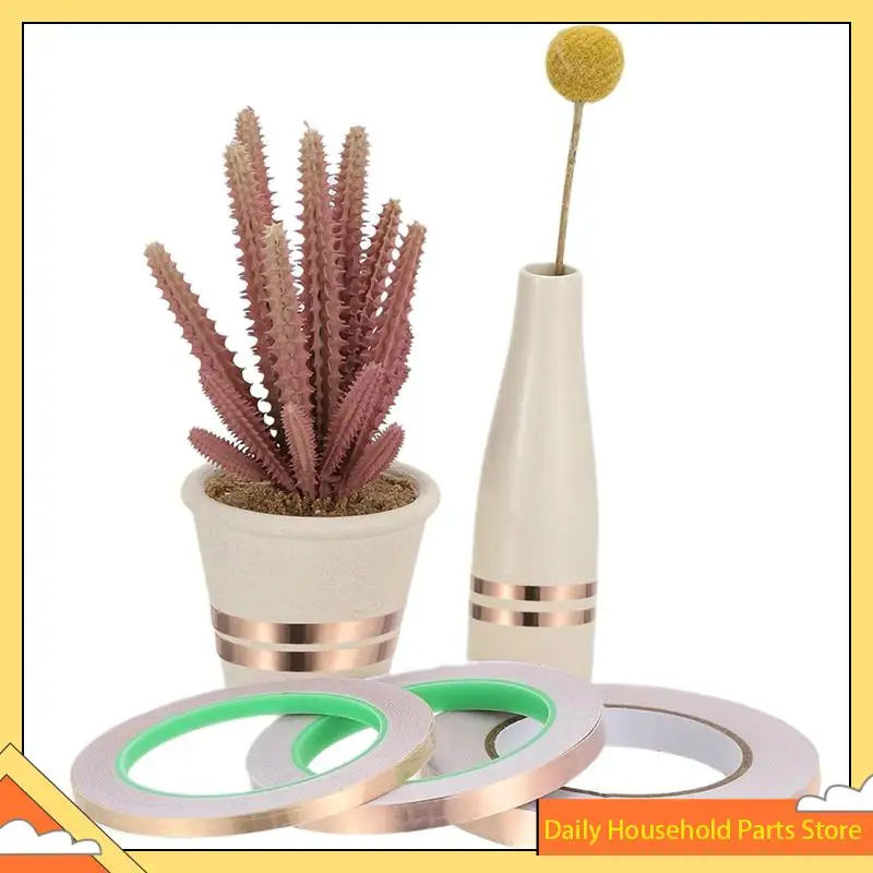 Pita Foil Tembaga 22 Yard 3/8 Inci, Pita Tembaga 3 Rol dengan Alat Foil Kaca Patri Konduktif dengan Pengikis untuk Kerajinan PANAS!