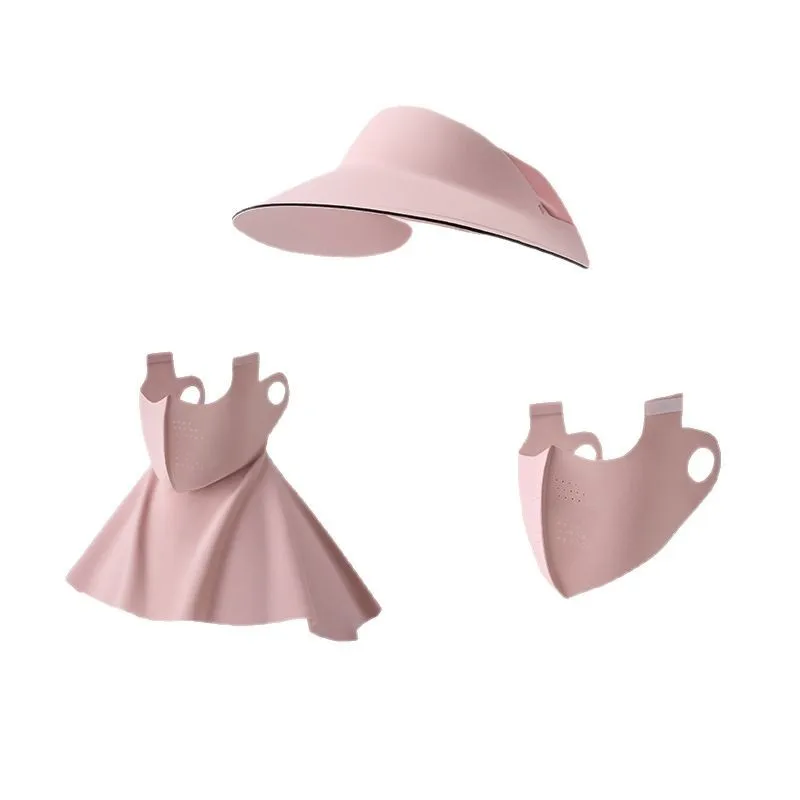 قناع وجه واقي من الشمس، حماية كاملة من الأشعة فوق البنفسجية للوجه، تظليل من الشمس، حرير ثلجي نسائي، قبعة مطاطية سوداء، حماية متكاملة للرقبة والوجه