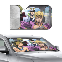J-JoJoS Bizarre Adventure Car SunShade Three-layer Insulation Car Front Windshield Sun Shade Suction Cup Blocks UV Rays Sun