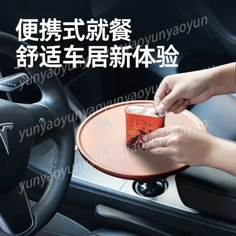 Universal Car Console Tray Table for Front and Rear Seats for Food and Drinks