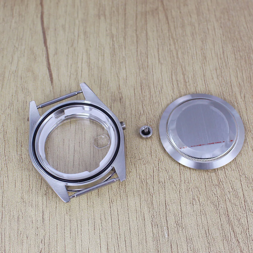 36mm/39mm Fashion Gear Bevel Round Edge Watch Case Sapphire glass Waterproof For Nh35 Nh36 8215 Movt 28.5mm Dial DJ SK Mod Parts image 6