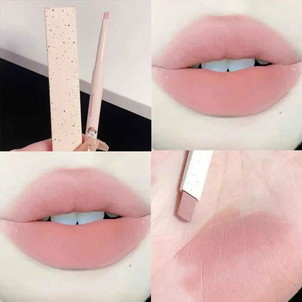 Delineador de labios práctico mate cabezas planas mujeres doble uso lápiz labial accesorios para damas