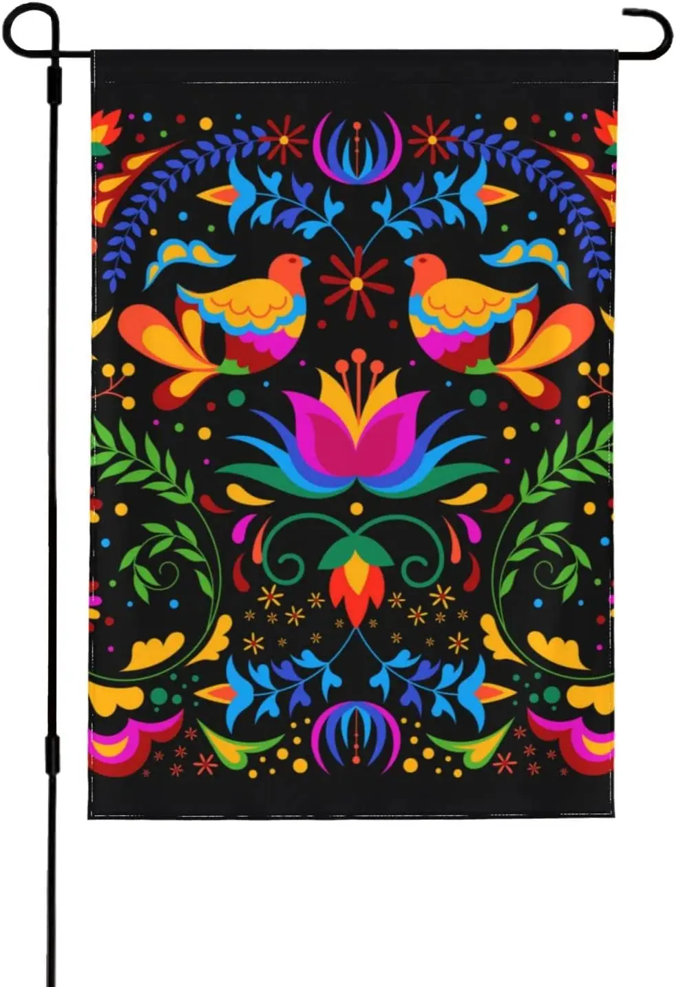 Colorful Mexican with Flowers and Birds Flag 12