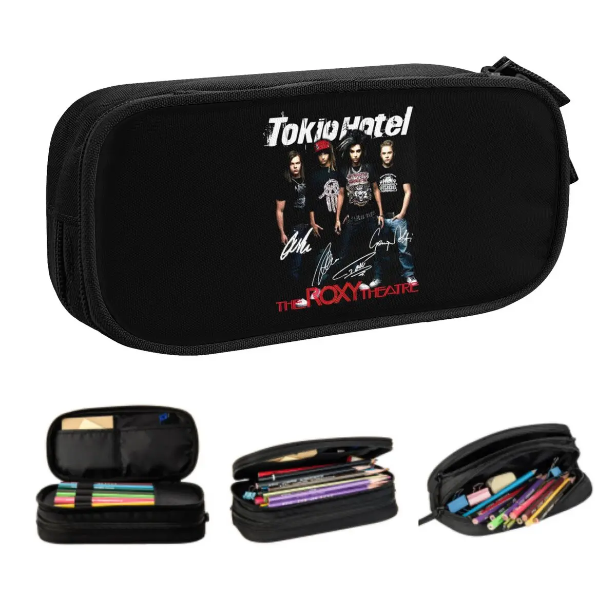 The Band Tokio Hotel Pencil Cases for Boy Girl Big Capacity Pop Rock Pen Bag Box Stationery