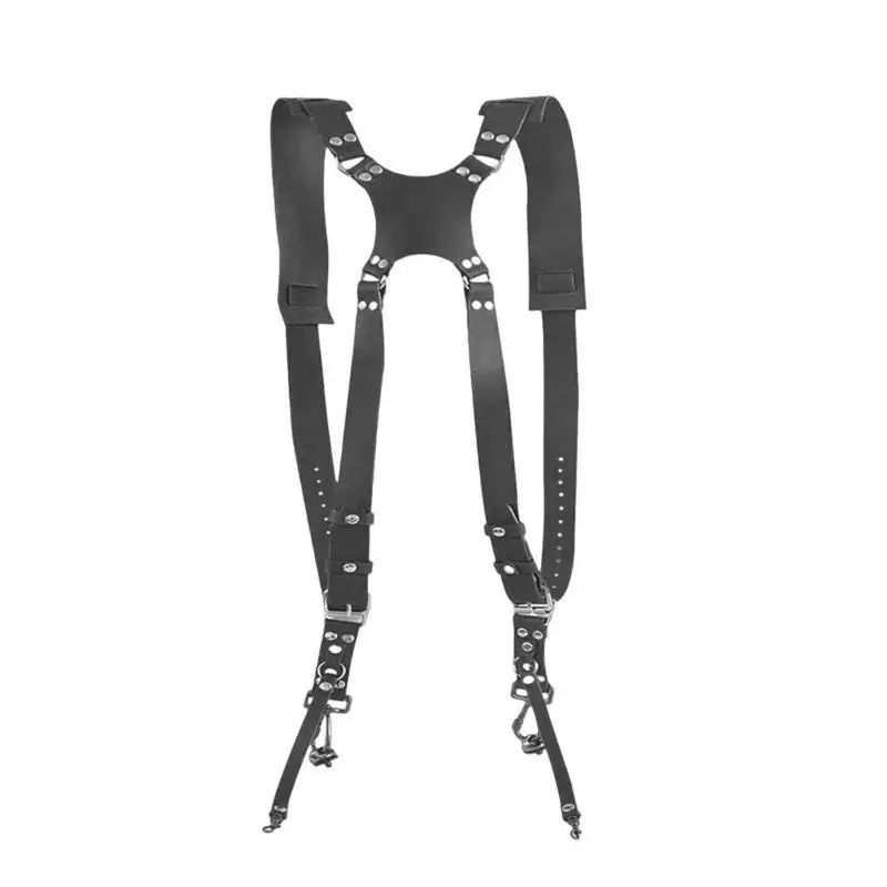 652F Camera Shoulder Strap Camera Adjustable Double Shoulder Leather Harness Belt