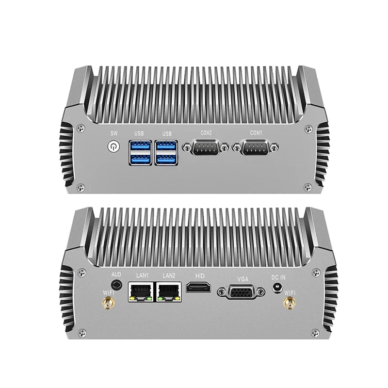 Fanless Industrial Dual LAN Mini PC Core i5 5200U i7 4500U Celeron 2955U 2*COM DDR3L PC WIFI Windows Linux Ubuntu Mini Computer