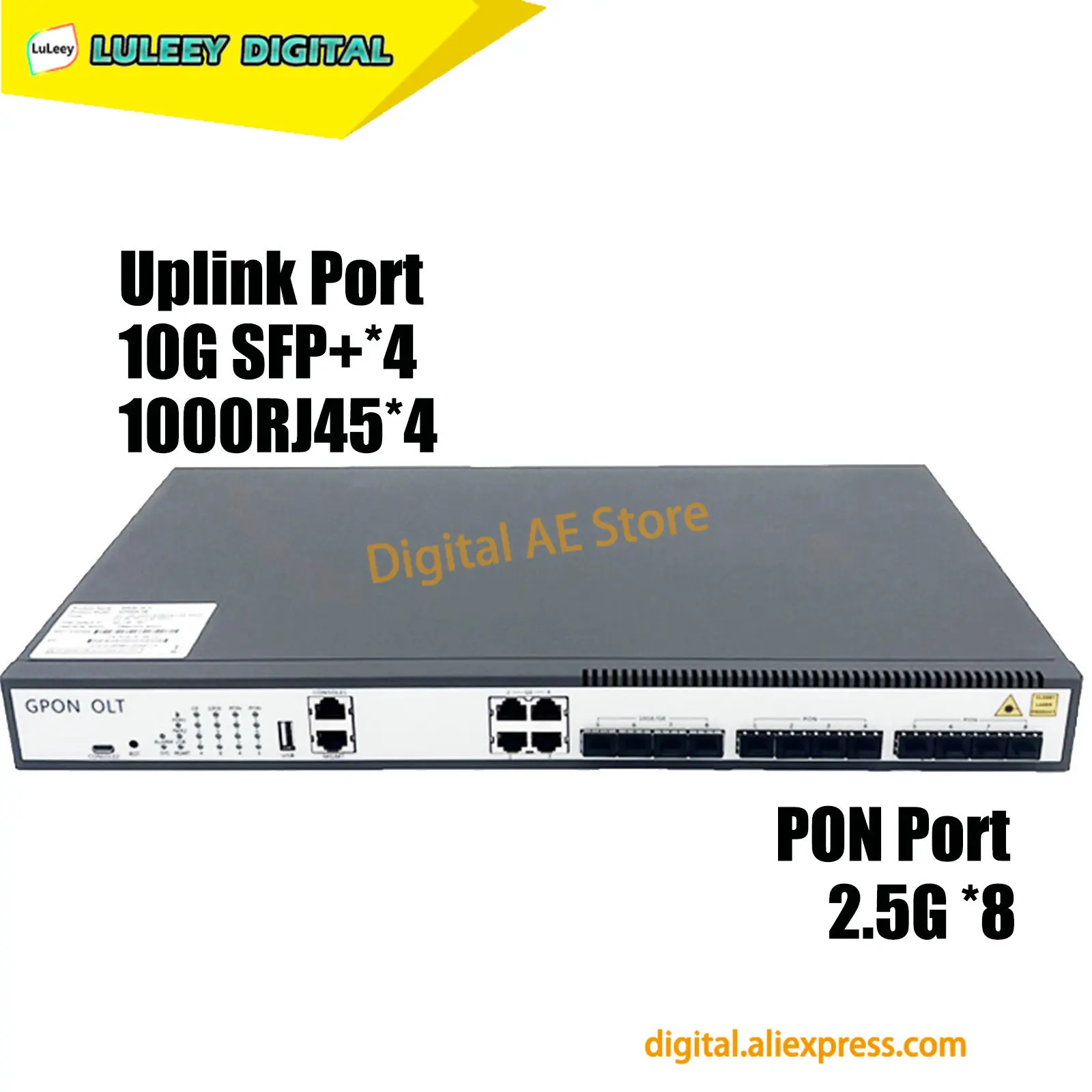 8PON GPON OLT, 4x10GE, 4x1GE, WEB management, 1024 ONU compatible with  Huawei ZTE VSOL Intelbras,plug and play