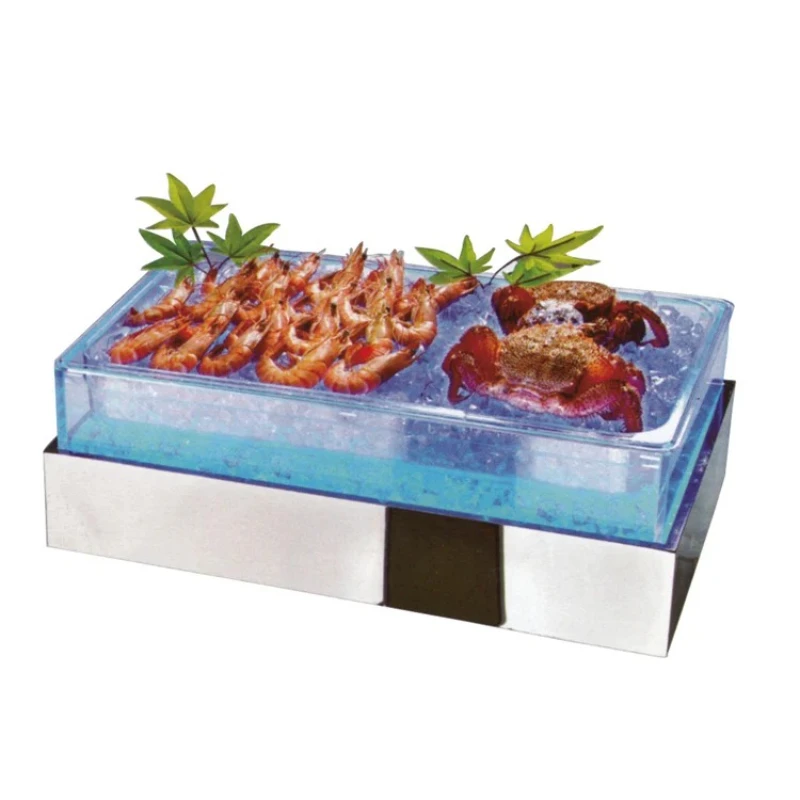 

Business buffet built in seafood ice display table
