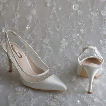 8 best sales Elfenbeinfarbene Hochzeitsschuhe - №5