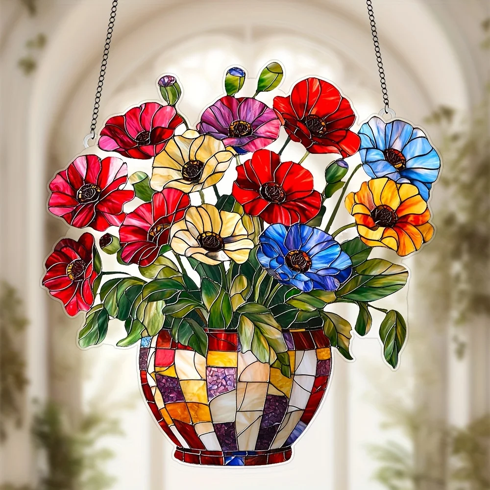 2D Acrylic Poppy Flower Light Collector Magical Fairy Tale Bright Colored Multi-Functional Curtains Home Garden Decoration Gift