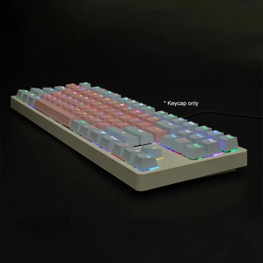 87Pcs/Set Keycap Color Matching Light-proof PBT Mechanical Keyboard Keycap for Cherry Keyboard