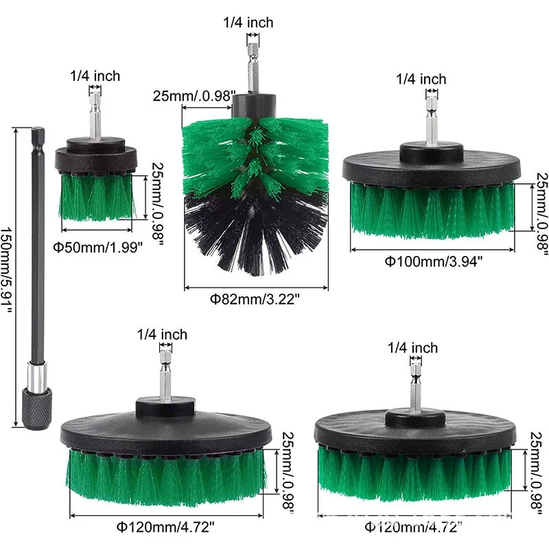 1/4PC Household Multifunctional Electric Drill Cleaning Brush Kitchen Bathroom Carpet Ceramic Tile Polishing Cleaning Disc Brush