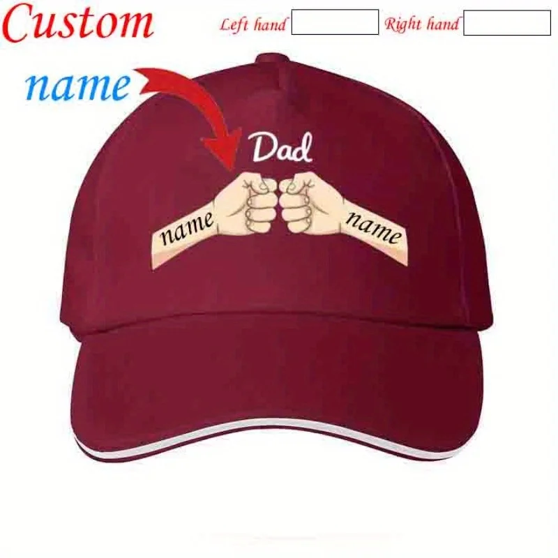 قبعة بيسبول قابلة للتعديل بطباعة مخصصة للأب، قبعة بيسبول ساندويتش طراز قديم، خفيفة الوزن 100% بوليستر، قابلة للغسل يدويًا