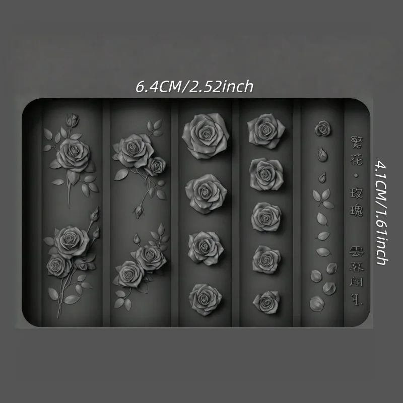 Transparente Silikon Nail Art Form Rose Blume Blütenblatt Zweig Blatt 3D Nagel Dekorationen Vielseitige Schönheit Nail art Werkzeuge – Detail 7