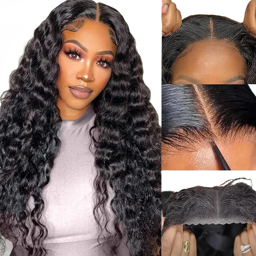 Ready to Go Lace Front Wig Glueless Human Hair Curly Wigs 6x4 Pre Cut Lace Closure 100% Glueless Closure Wig Human Hair