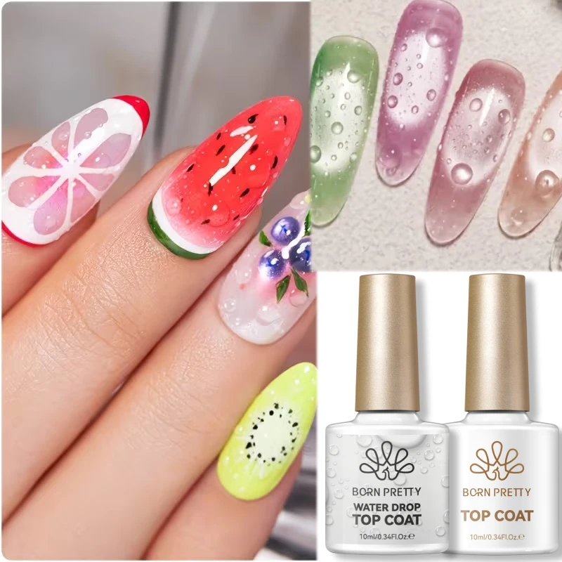 BORN PRETTY Water Drop Top Coat 10ml  No Wipe Gel Polish Summer Design Transparent Varnish Soak Off DIY At Home Manicure - view 4