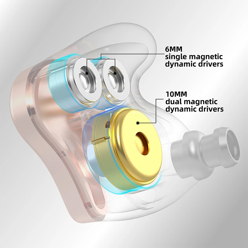 سماعات أذن KZ × HBB DQ6S سلكية مزودة بخاصية الهاي فاي مع خاصية الهاي فاي شاشة داخل الأذن مع خاصية إلغاء الضوضاء سماعات رأس رياضية للموسيقى